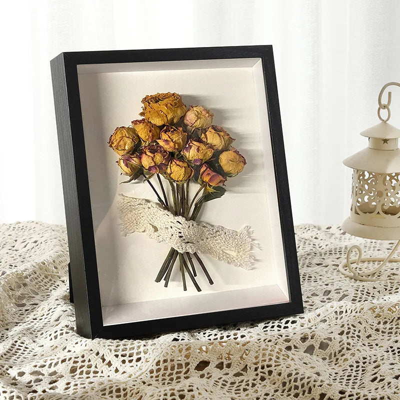 Wooden Shadow Box Frame For Displaying Three Dimensional Photos