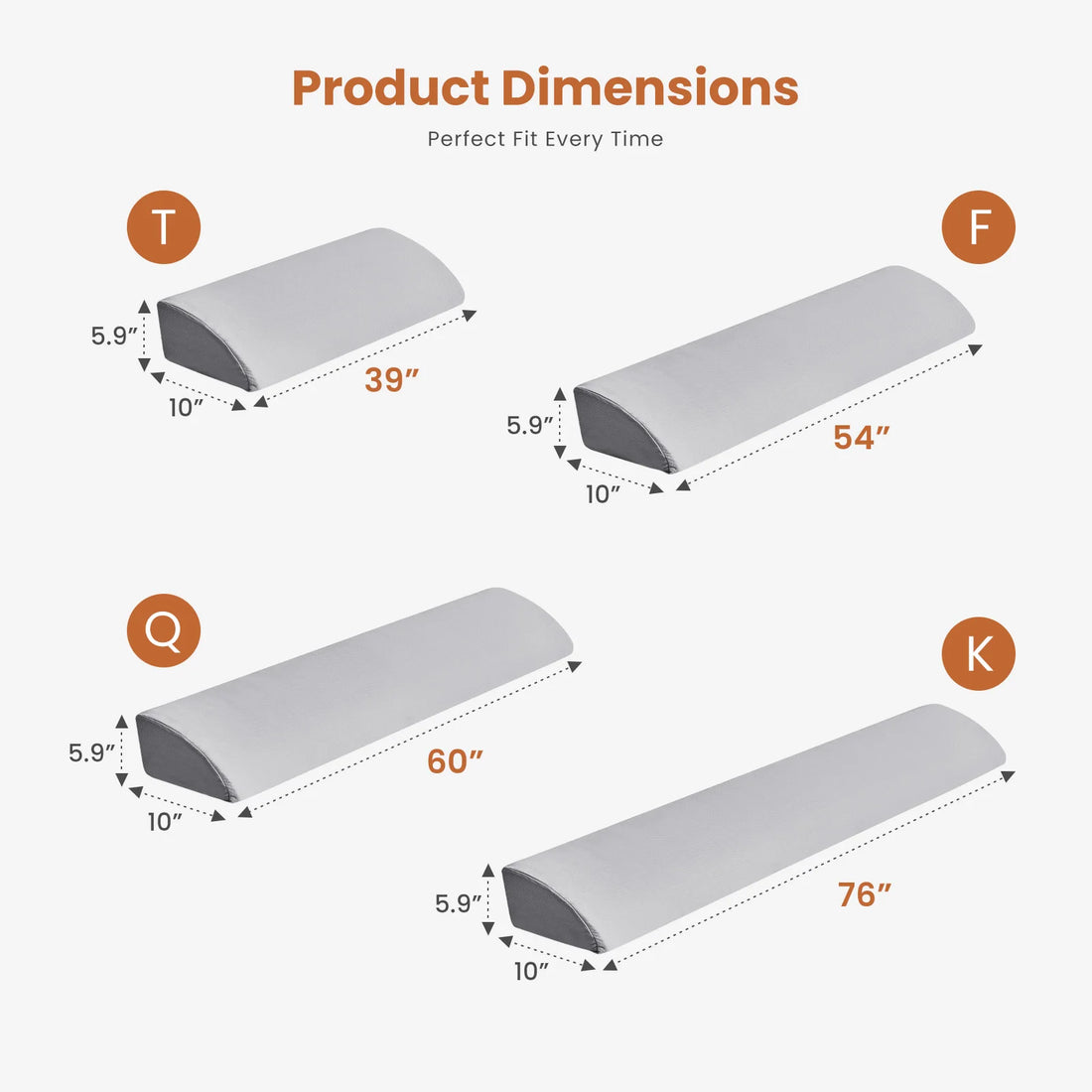 JHK Ergonomic Memory Foam Wedge Pillow With Cooling Cover