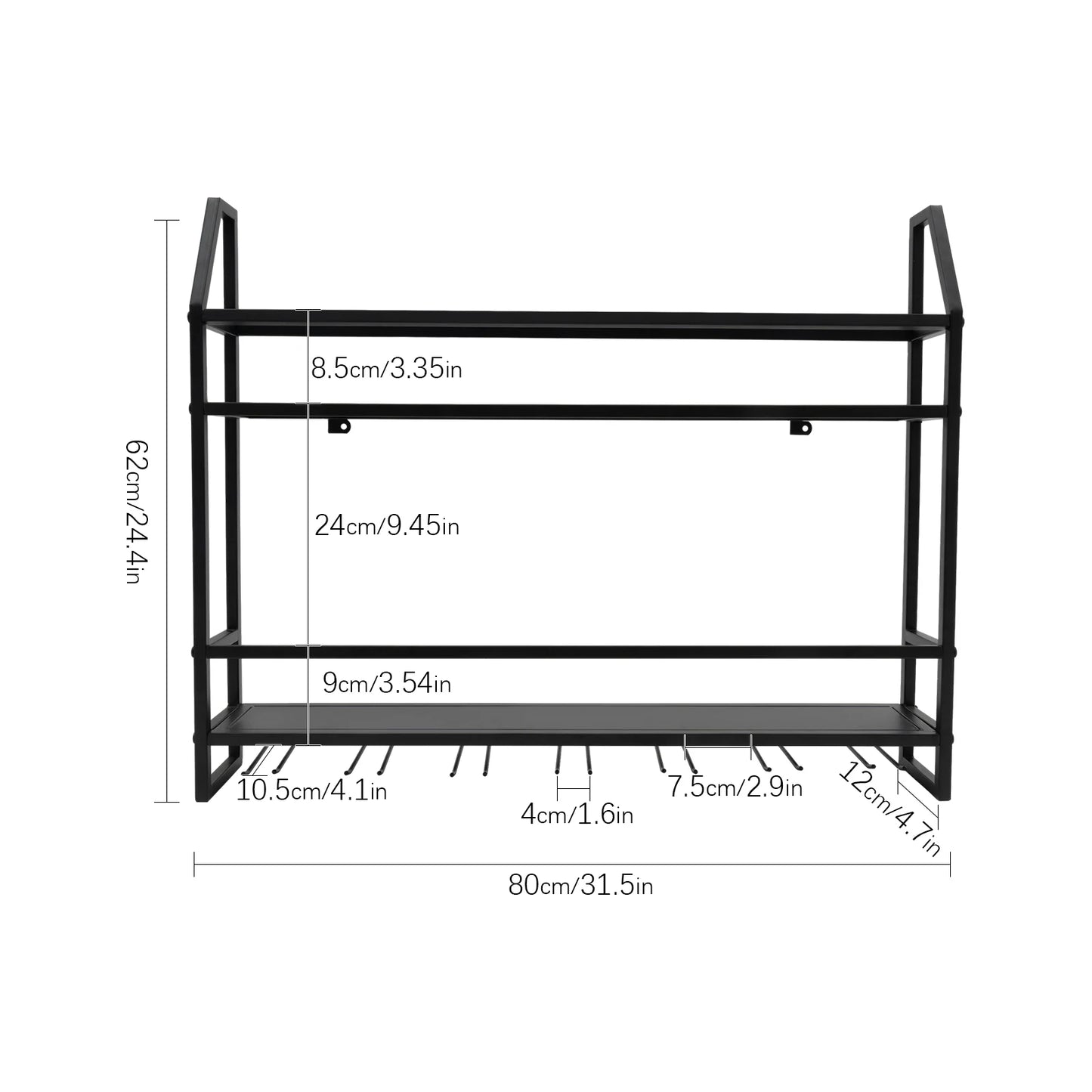 Wall Mounted Wine Rack Glass Holder For Home Bar Metal