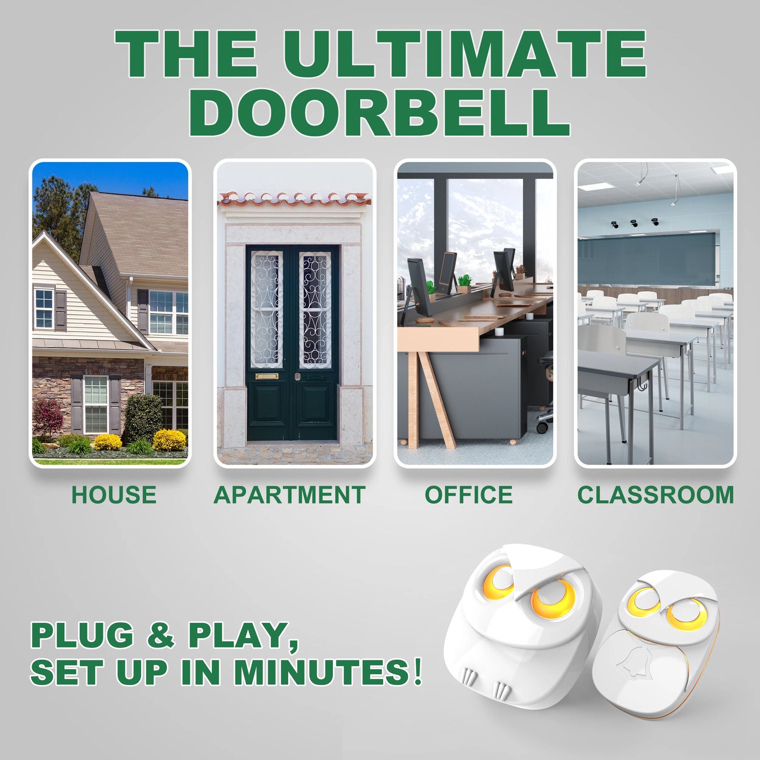 HTZSAFE Wireless Doorbell Chime Long Range 300m Waterproof Outdoor