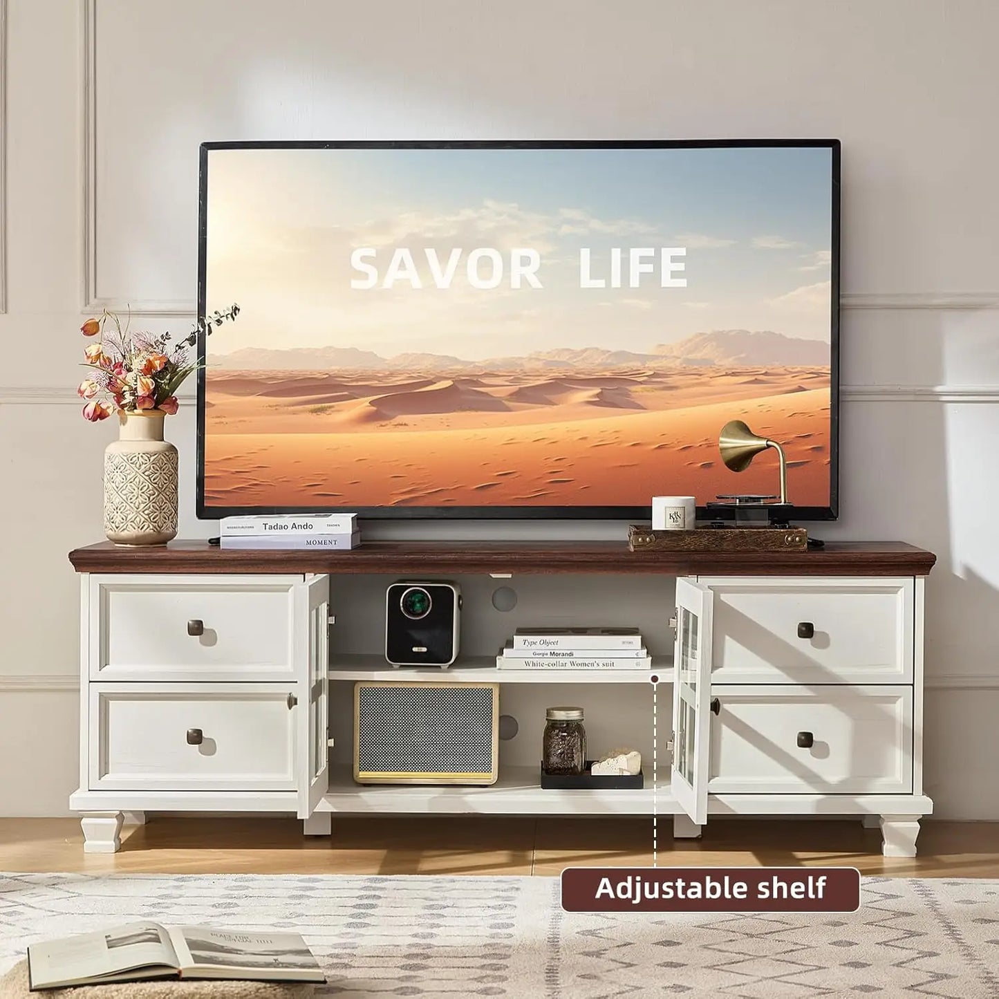 TV Stand And Coffee Table Set Rustic Wood Living Room