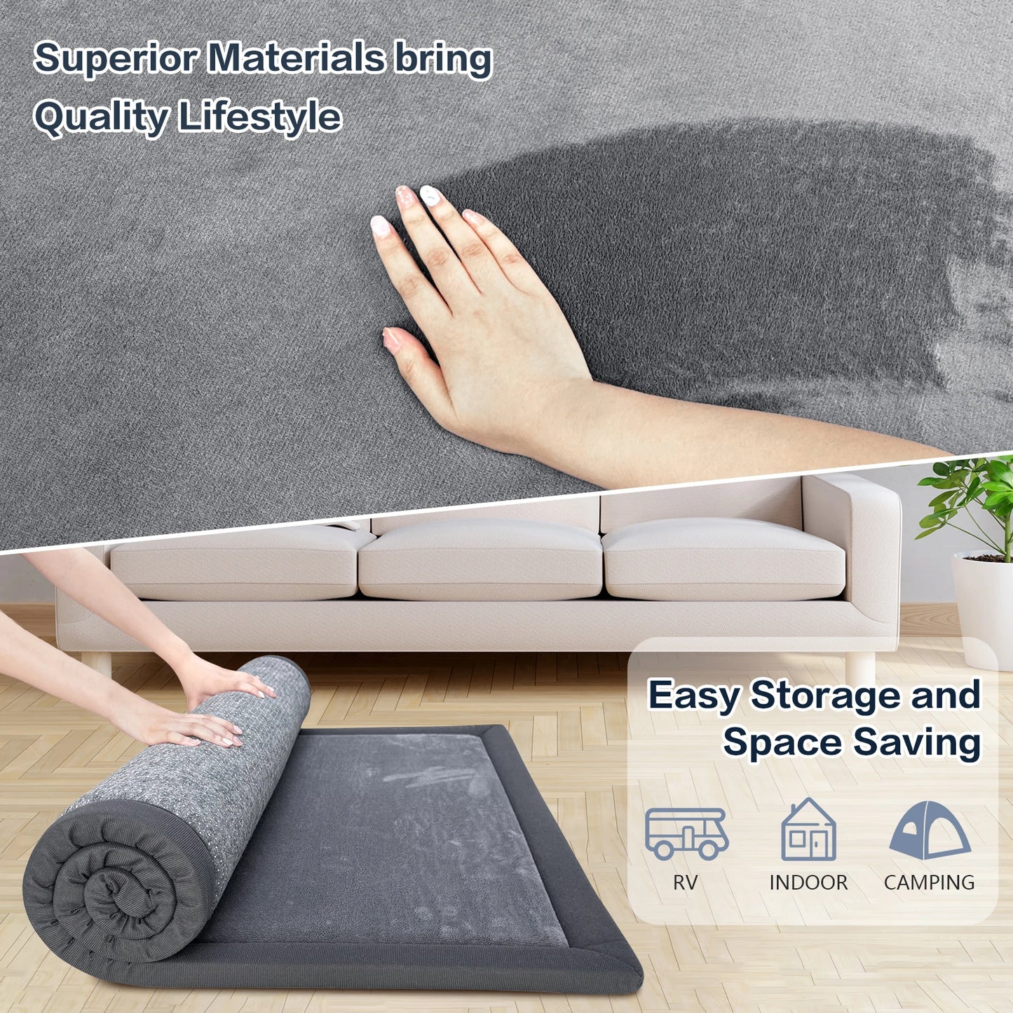 Huloo Sleep Memory Foam Playpen Mat With Non Slip Backing