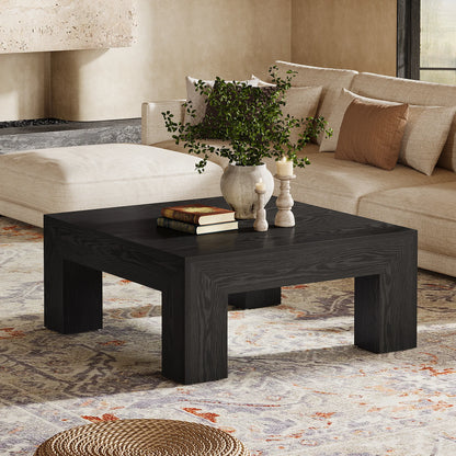 Tribesigns Square Coffee Table Farmhouse Center Table With Wooden Legs