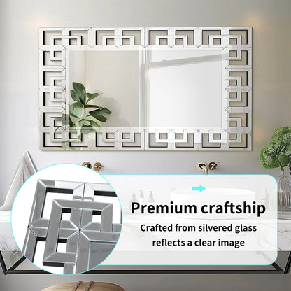 Venetian Art Mirror With Beveled Glass Edge For Living Room And Bathroom