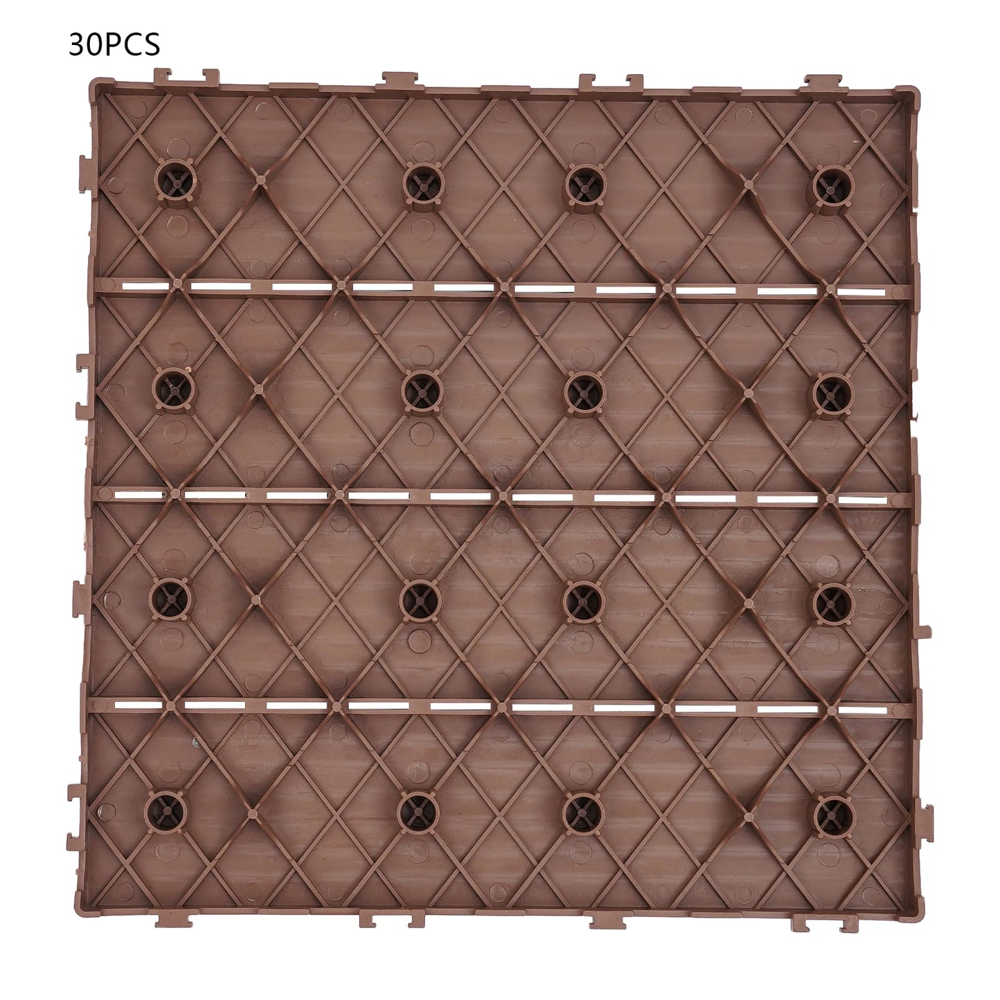 Bymaocar Interlocking Outdoor Deck Tiles Waterproof Wood Look PVC Flooring