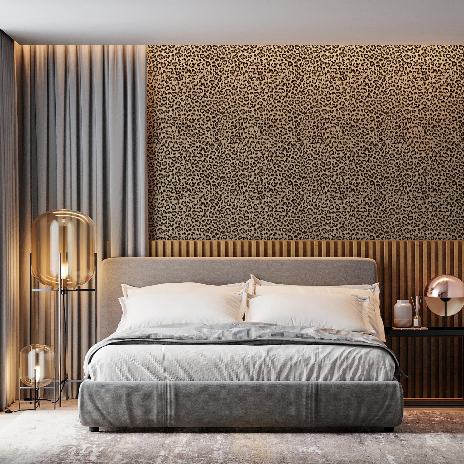 Peel And Stick Leopard Print PVC Wallpaper For Decor