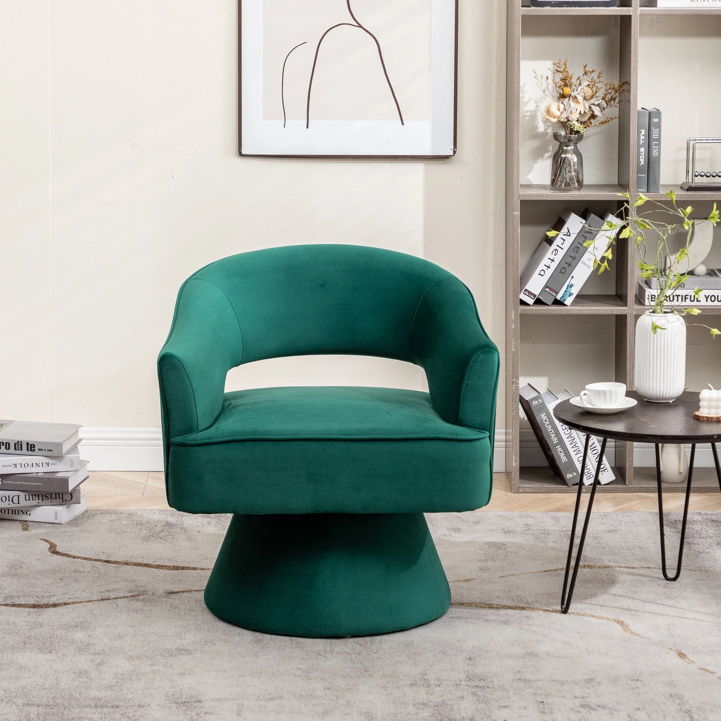 Seyner Modern Velvet Swivel Arm Chair For Living Room