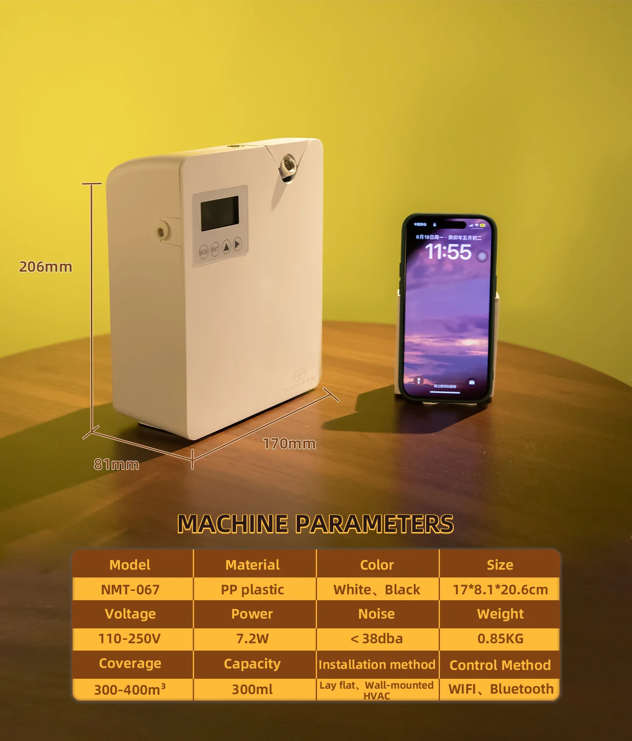 NAMSTE Aroma Diffuser WiFi Bluetooth Room Fragrance Air Freshener