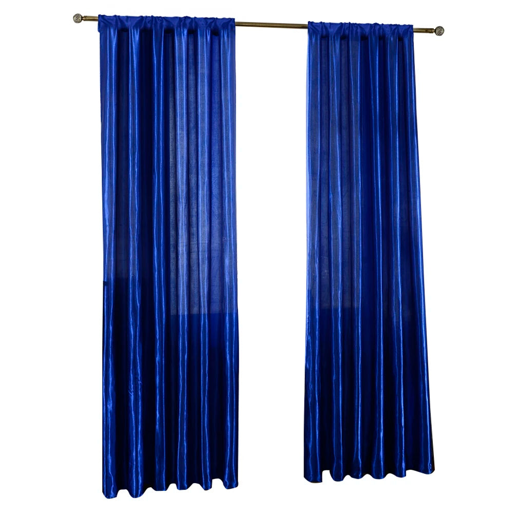 Satin Curtain For Living Room Semi Blackout Drape Panel