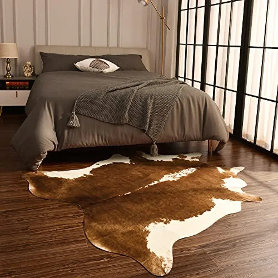 Premium Faux Cowhide Rug Cow Print Western Style Rug For Living Room