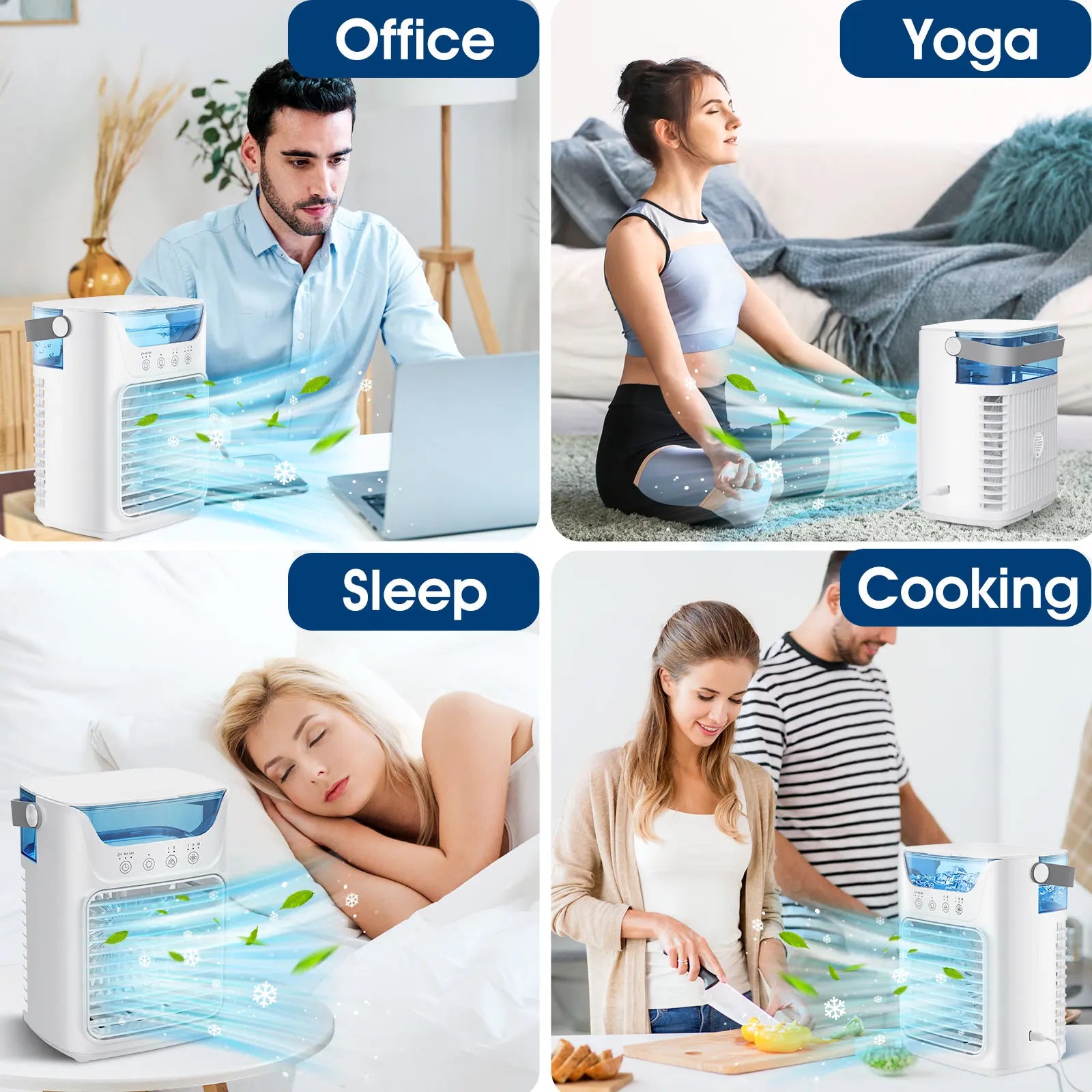 Afdeal Portable Humidifier Cooling Fan Desktop Water Tank Air Cooler