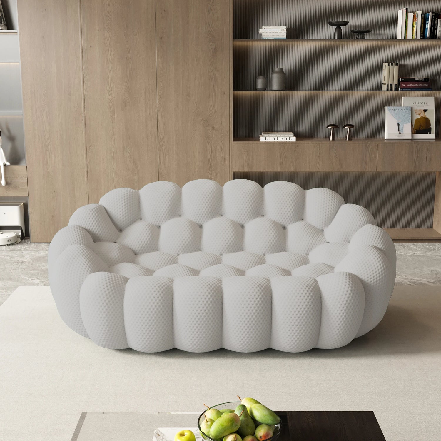Sdorens Modern Curved Boneless Sofa 3D Knitted Loveseat