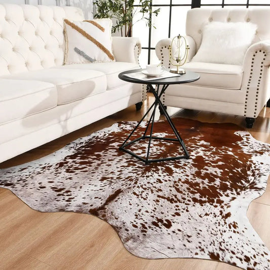 Faux Cowhide Rug With Cow Print For Western Decor And Living Room