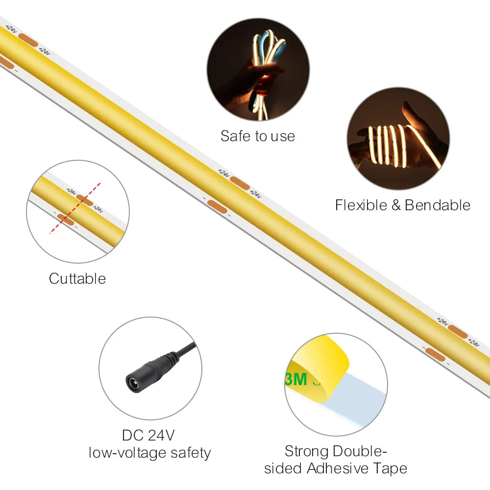 Cooleeon Tuya Smart Life COB LED Strip Light RGB Tape