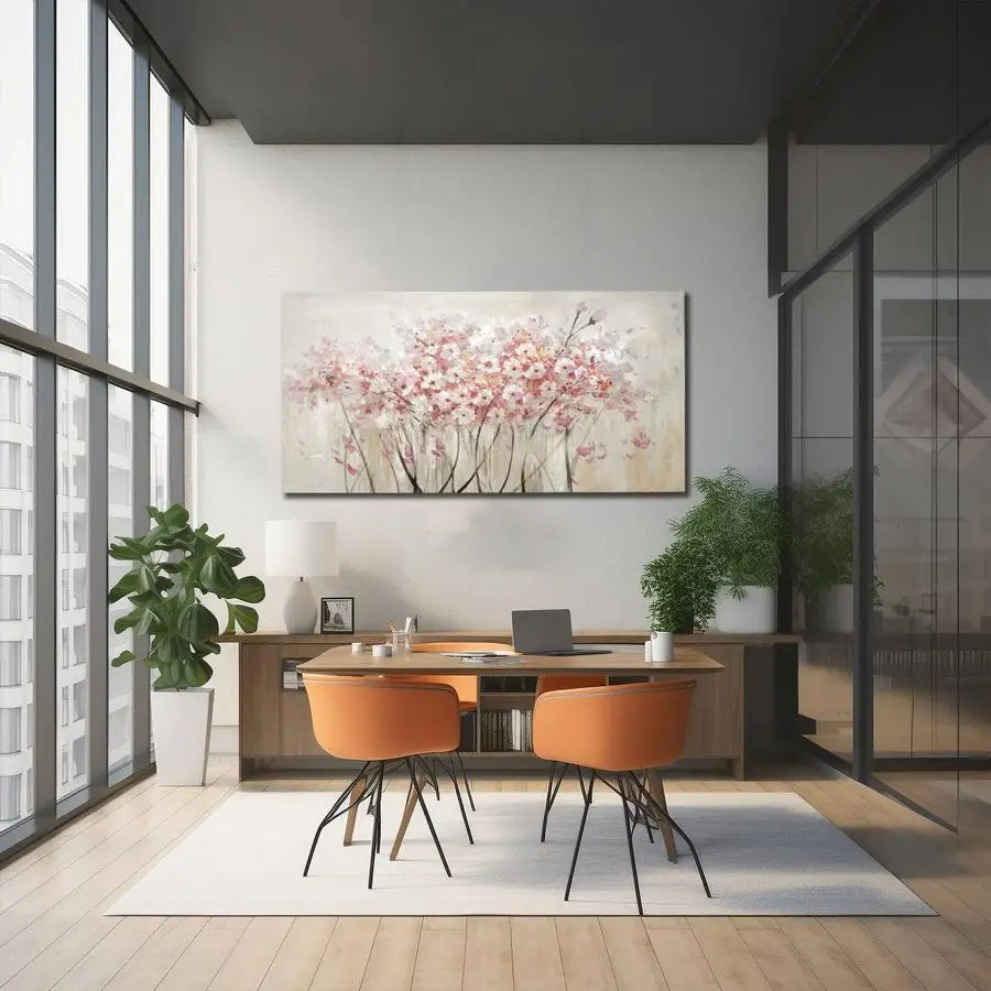 Floral Oil Painting Canvas Art Wall Decor Modern Botanical For Living Room