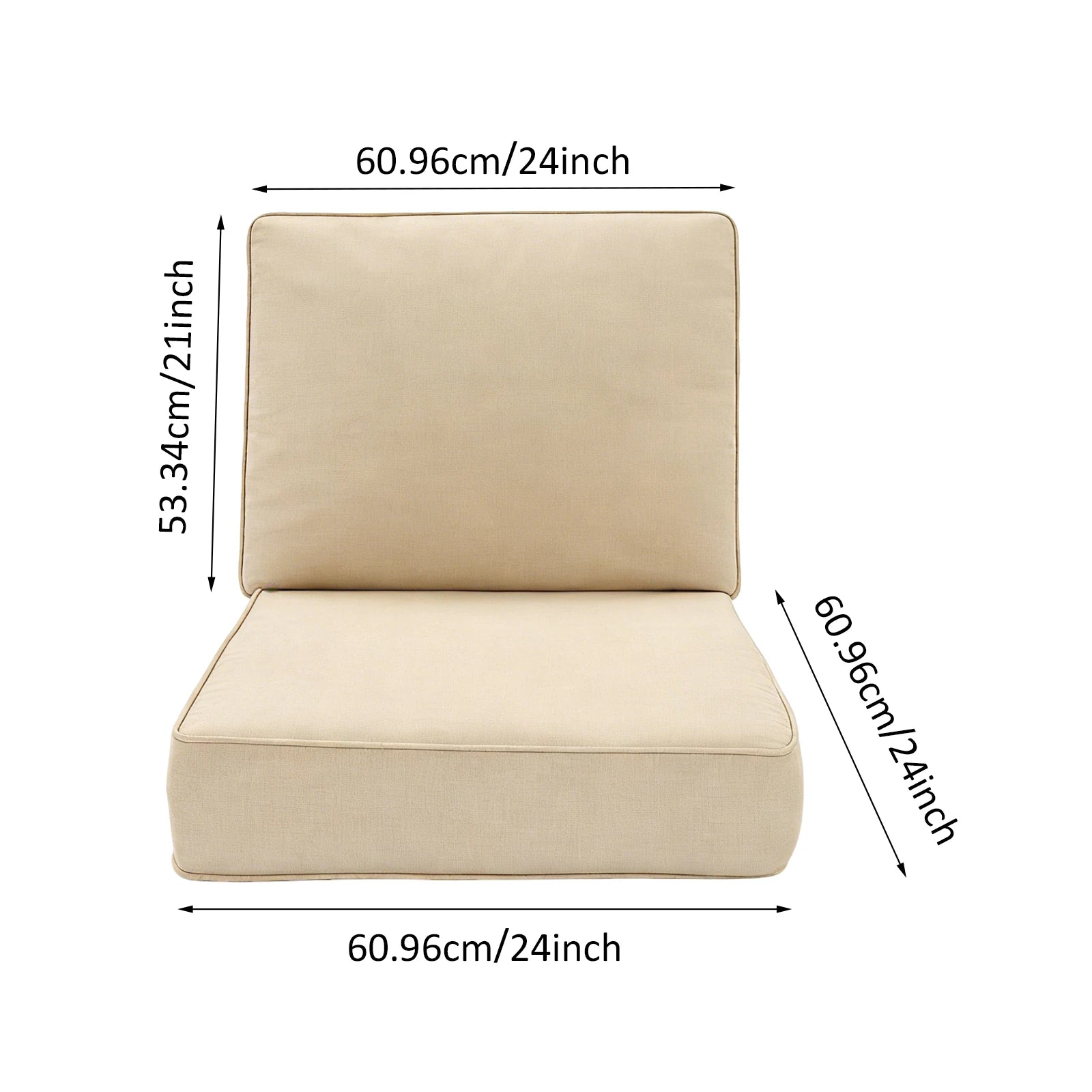 Outdoor Deep Seat Cushion Set With Removable Covers