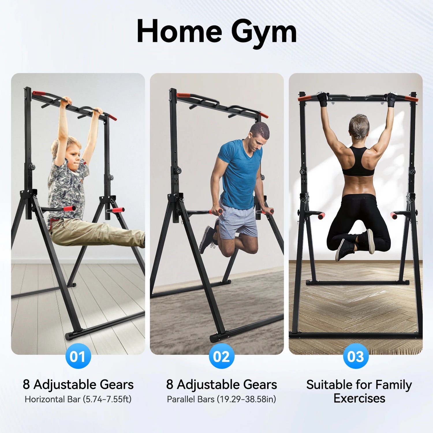 Foldable Adjustable Pull Up Bar For Home Gym Training