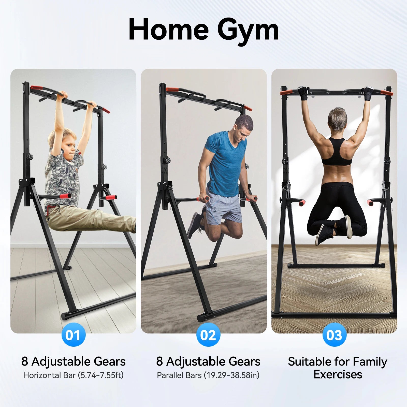 Foldable Adjustable Pull Up Bar For Home Gym Training