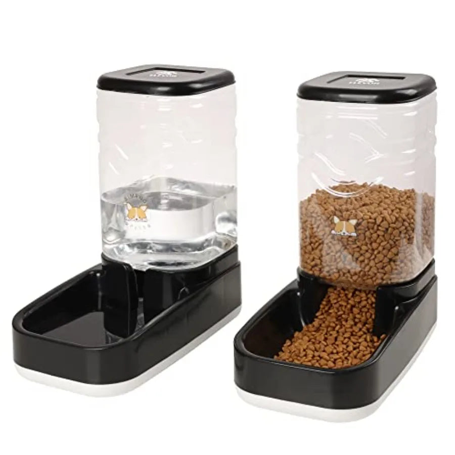 Automatic Cat Feeder With Gravity Food And Water Dispenser Bowl