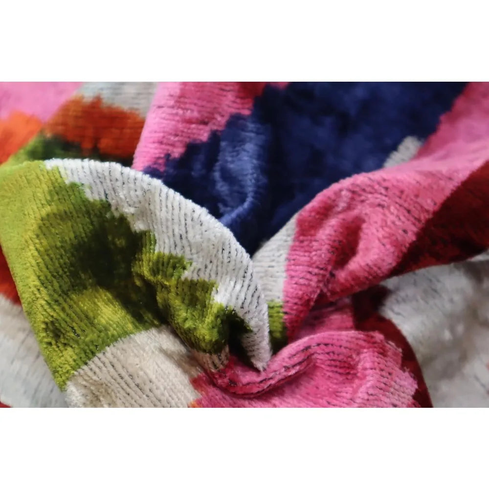Silk Velvet Decorative Throw Pillow With Down Feather Fill
