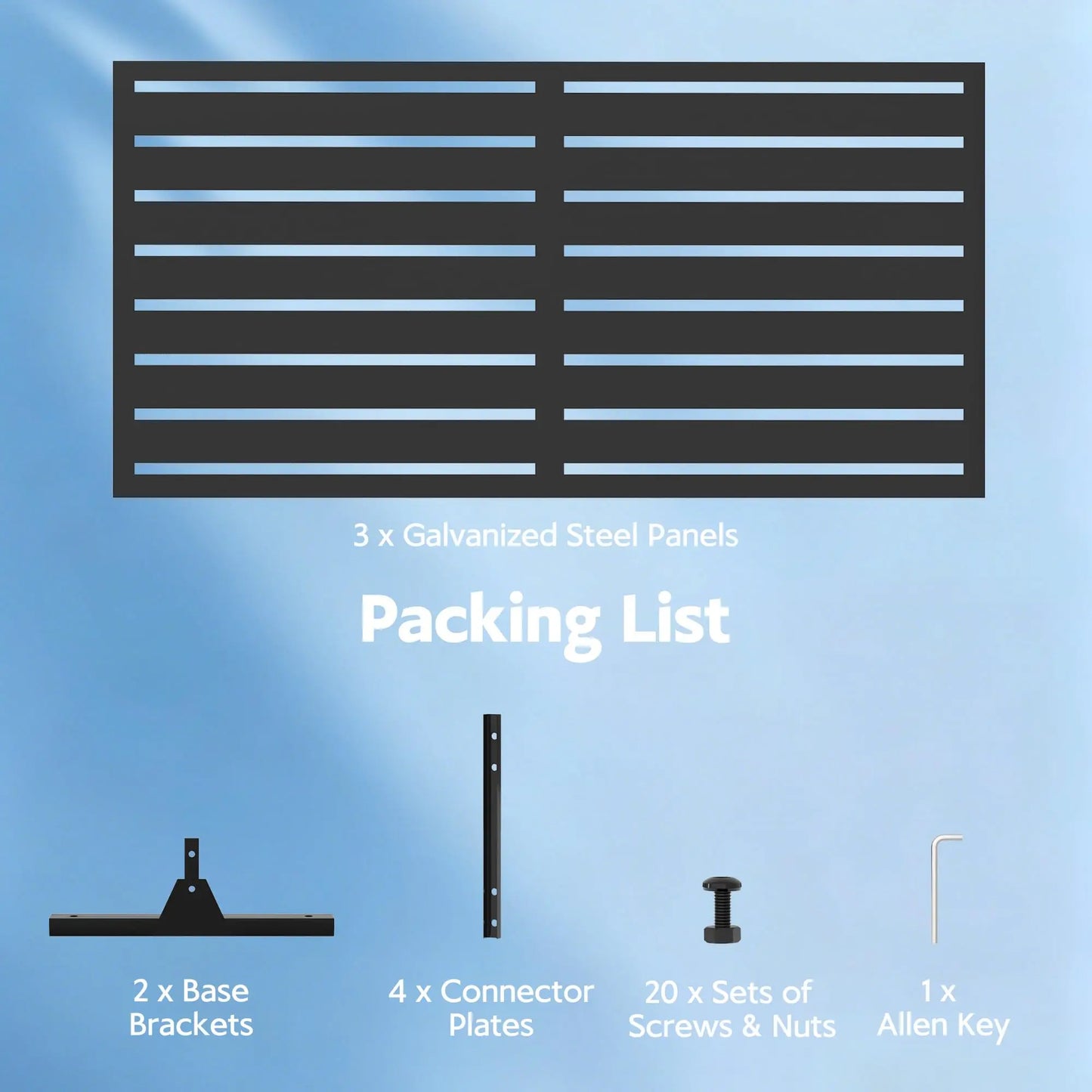 HiMISS Outdoor Metal Privacy Fence Freestanding Screen With Stand