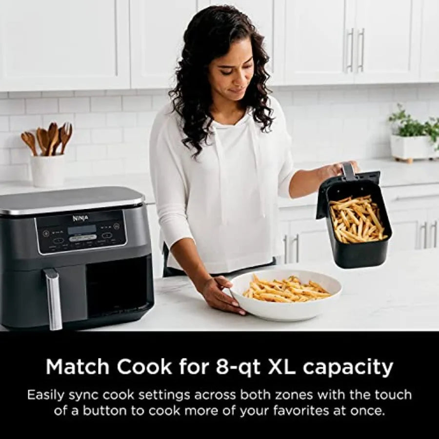 XMSJ 6 In 1 Dual Zone Air Fryer With Two Independent Baskets