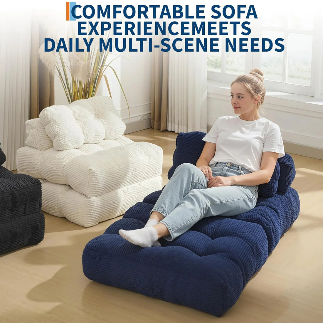 HiMISS Convertible Sleeper Sofa Bed With Pillow And Storage