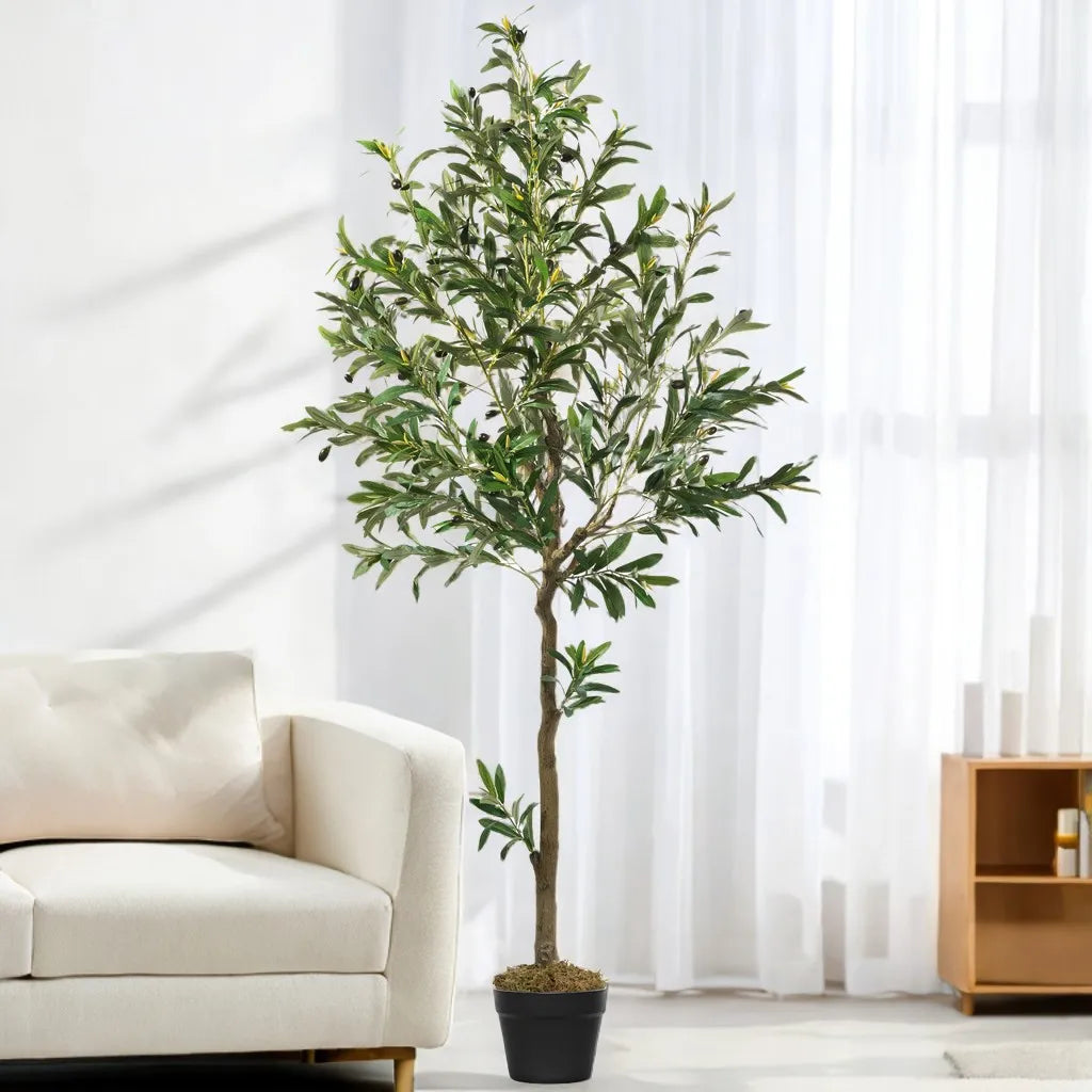 Olitree Artificial Olive Tree With Planter Pot And Realistic Foliage