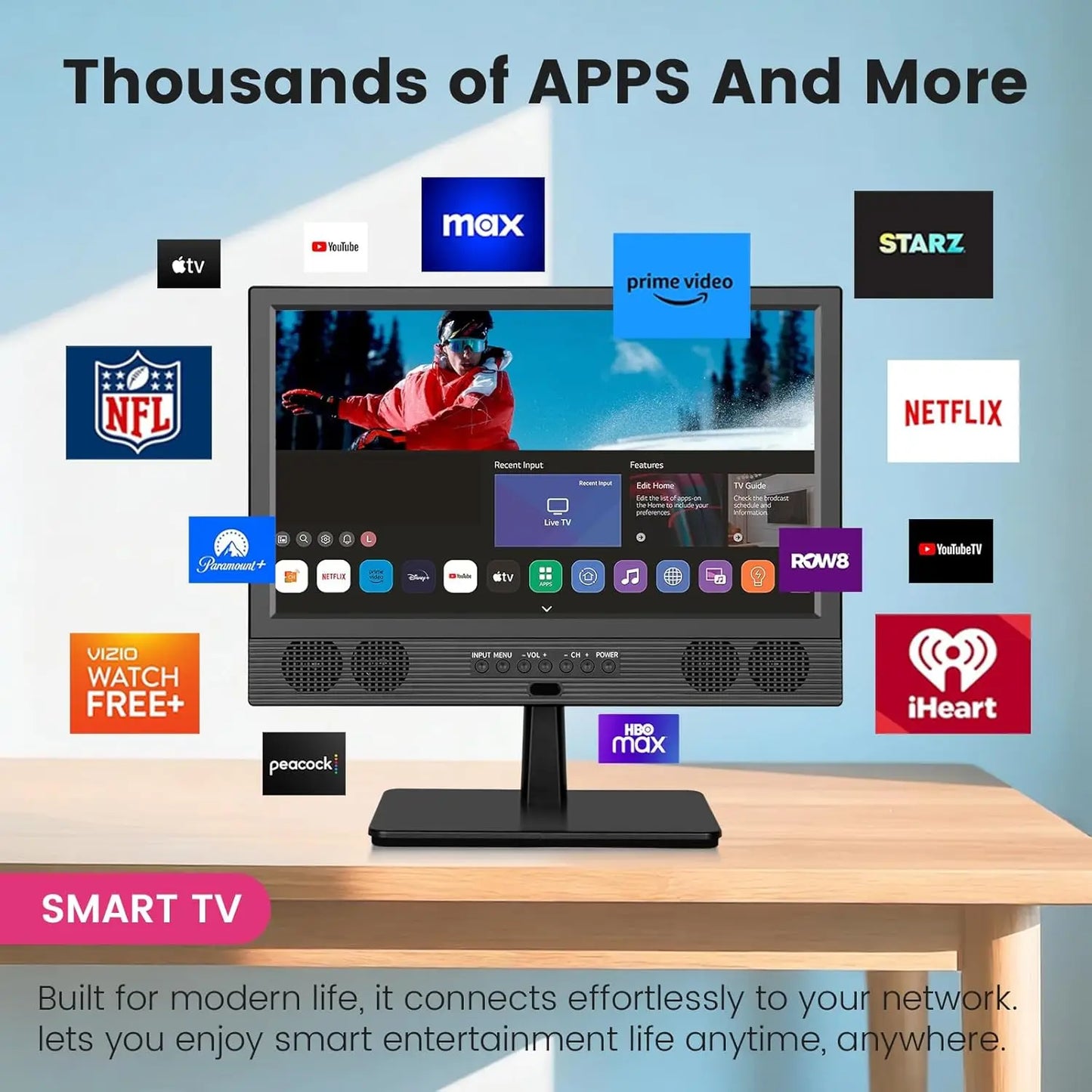 Portable Smart TV HD Screen Built In Apps HDMI USB