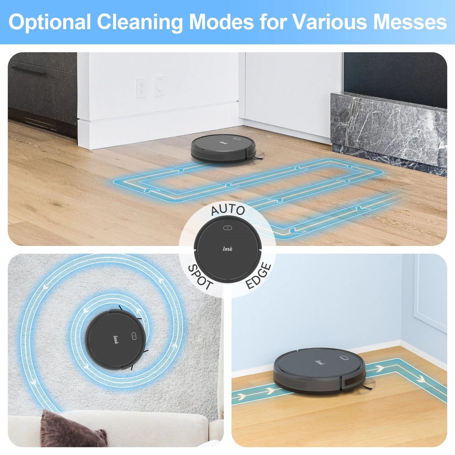 INSE Robot Vacuum Cleaner 3-in-1 Auto Cleaning And 4000Pa Suction