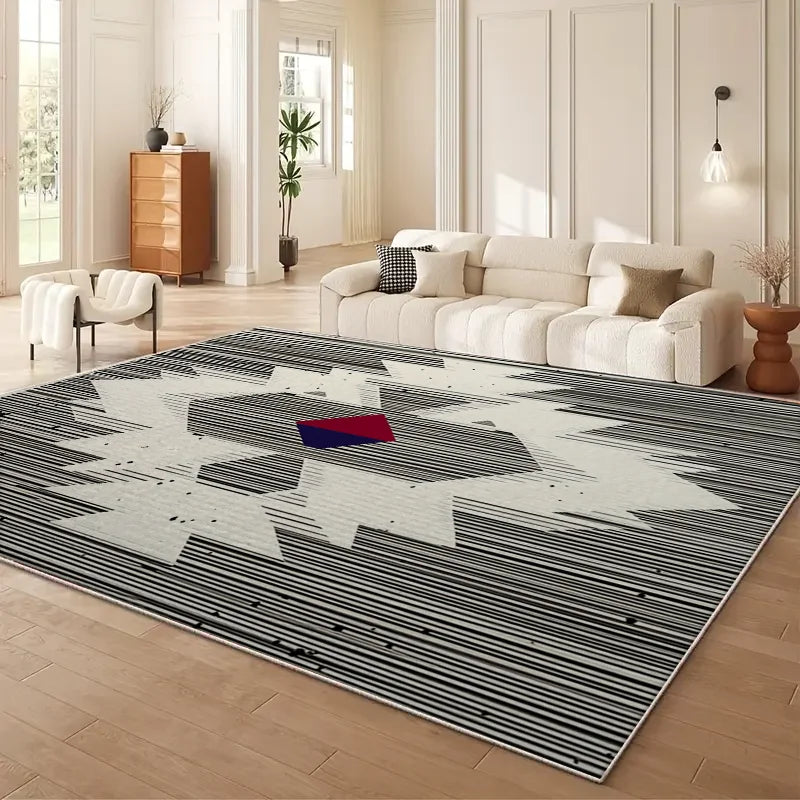 VIKAMA Moroccan Geometry Area Rug Modern Wabi Sabi Living Room