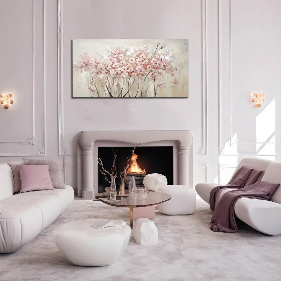 Floral Oil Painting Canvas Art Wall Decor Modern Botanical For Living Room