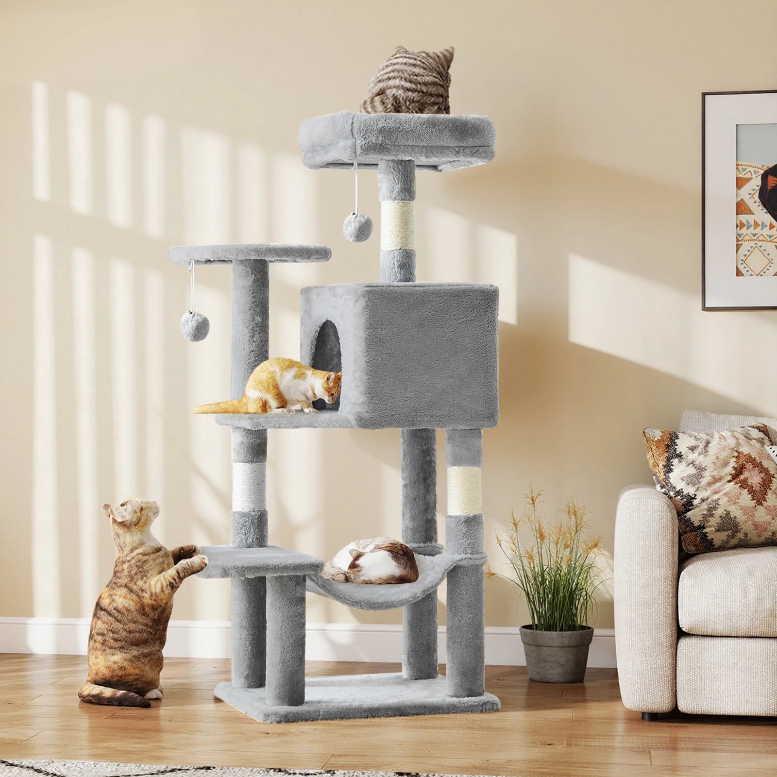 JHK Cat Tree Tower For Indoor MultiCat Scratching Posts