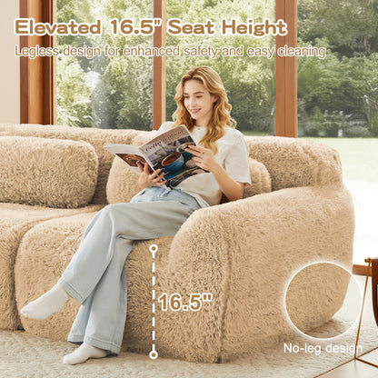 Modern Plush Modular Sectional Sofa With Pillows