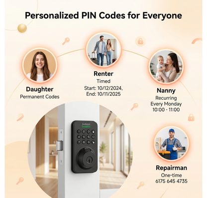 Jodays Smart Deadbolt Lock With Fingerprint, Keypad, App Control
