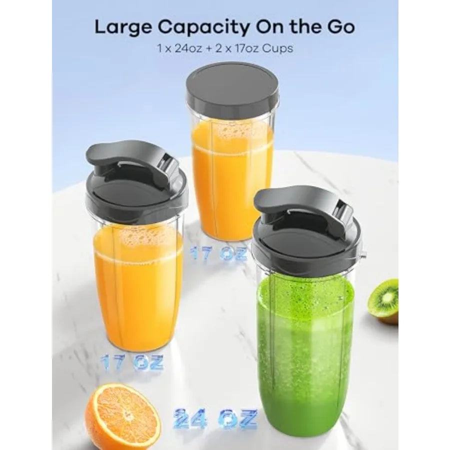 Personal Blender Set With Three Portable Cups For Smoothies