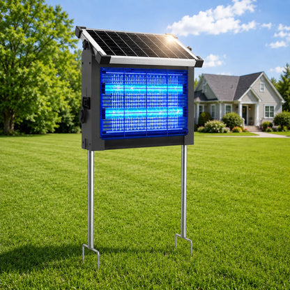 Waterproof Solar Electric Bug Zapper With Outdoor Light Sensor