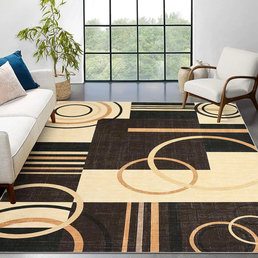HiMISS Modern Geometric Machine Washable Area Rug Home