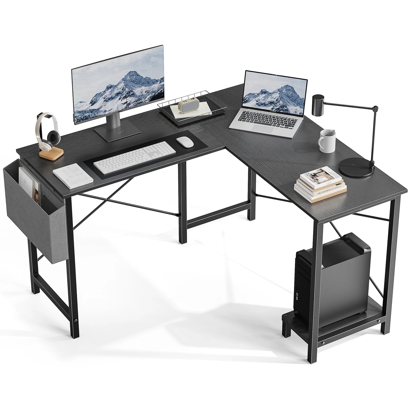 Jhk L Shape Gaming Computer Desk With Storage Shelf
