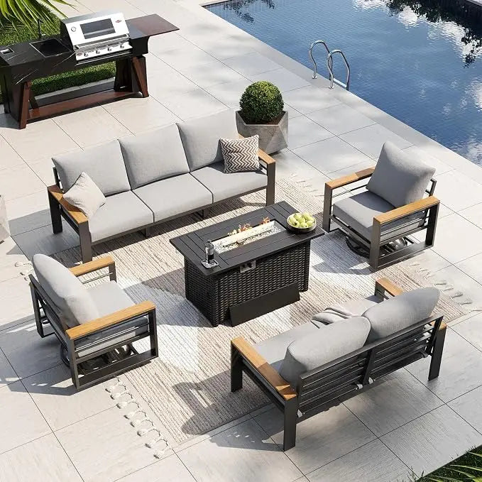 Outdoor Patio Conversation Furniture Set With Coffee Table