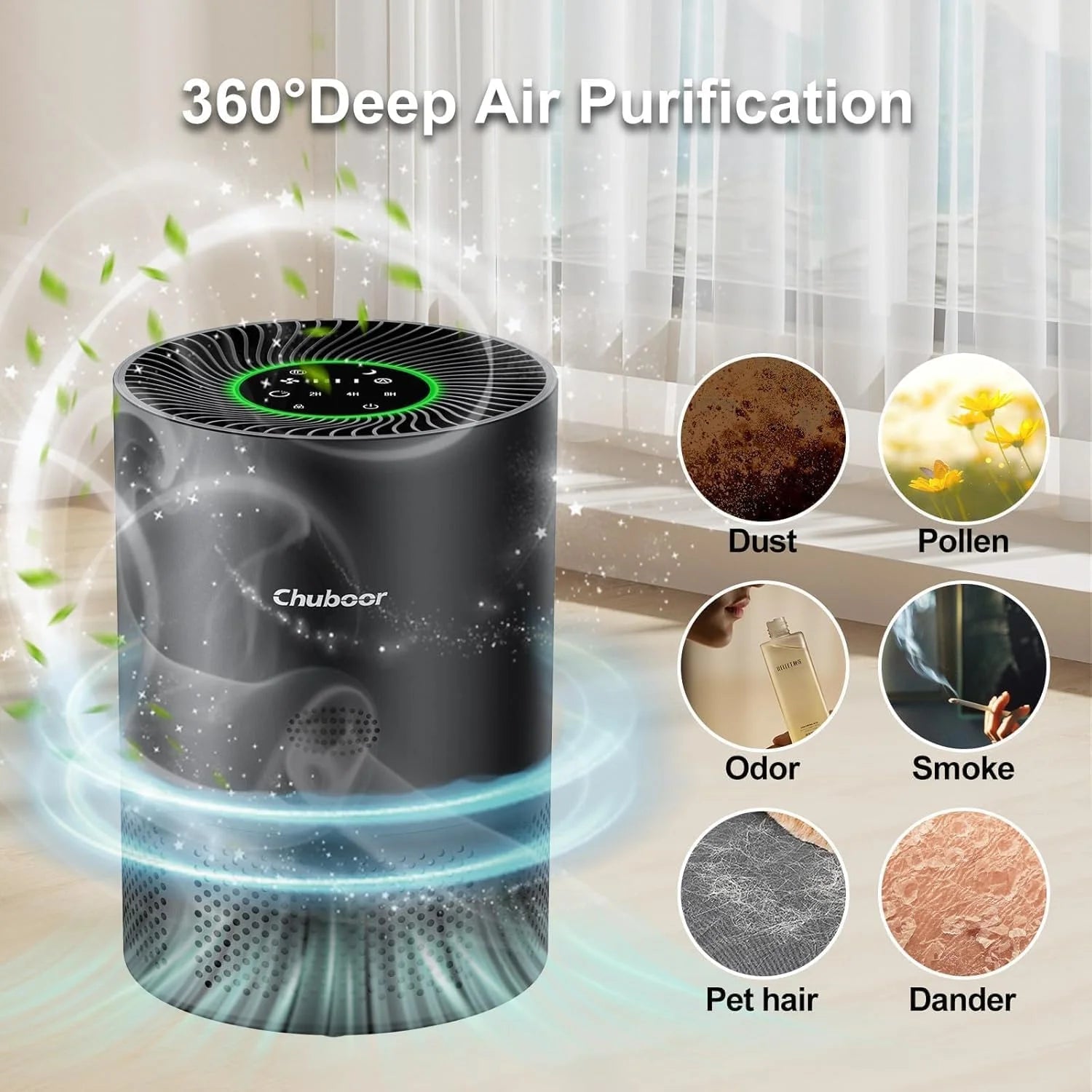 Chuboor H13 True HEPA Air Purifier For Home PM2.5 Odor
