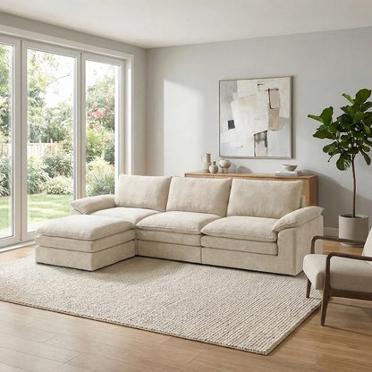 YQzyphyna Modern Cloud Modular L Shape Sofa Set With Pillows