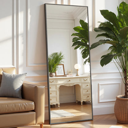 JHK Arched Full Length Mirror With Free Standing Aluminum Frame