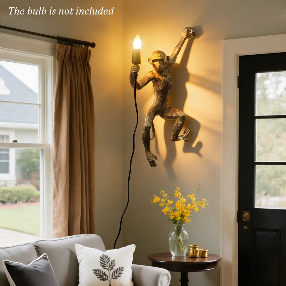 Monkey Shape Bakelite Wall Mount Lamp With E26 Socket