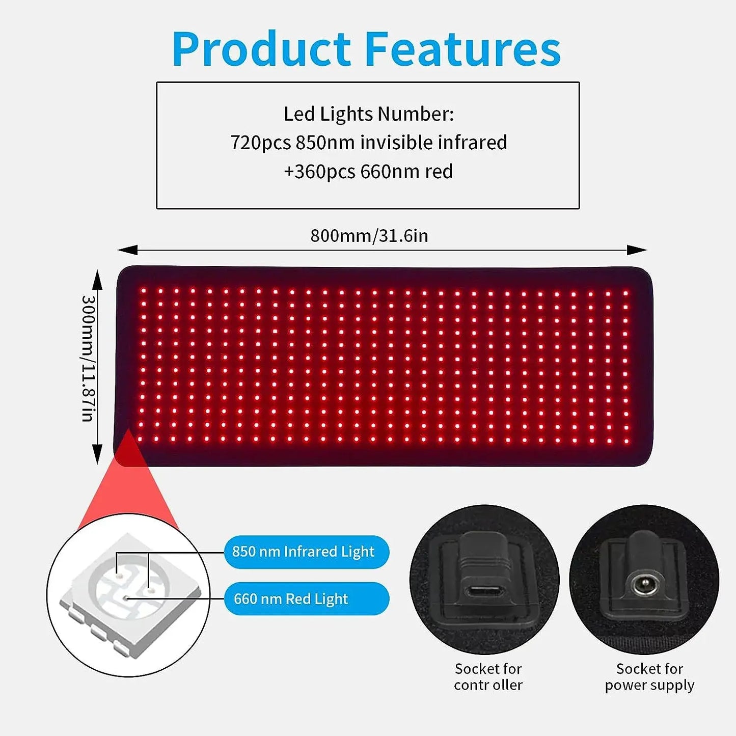 Red Light Therapy Mat Infrared LED Pain Relief Pad