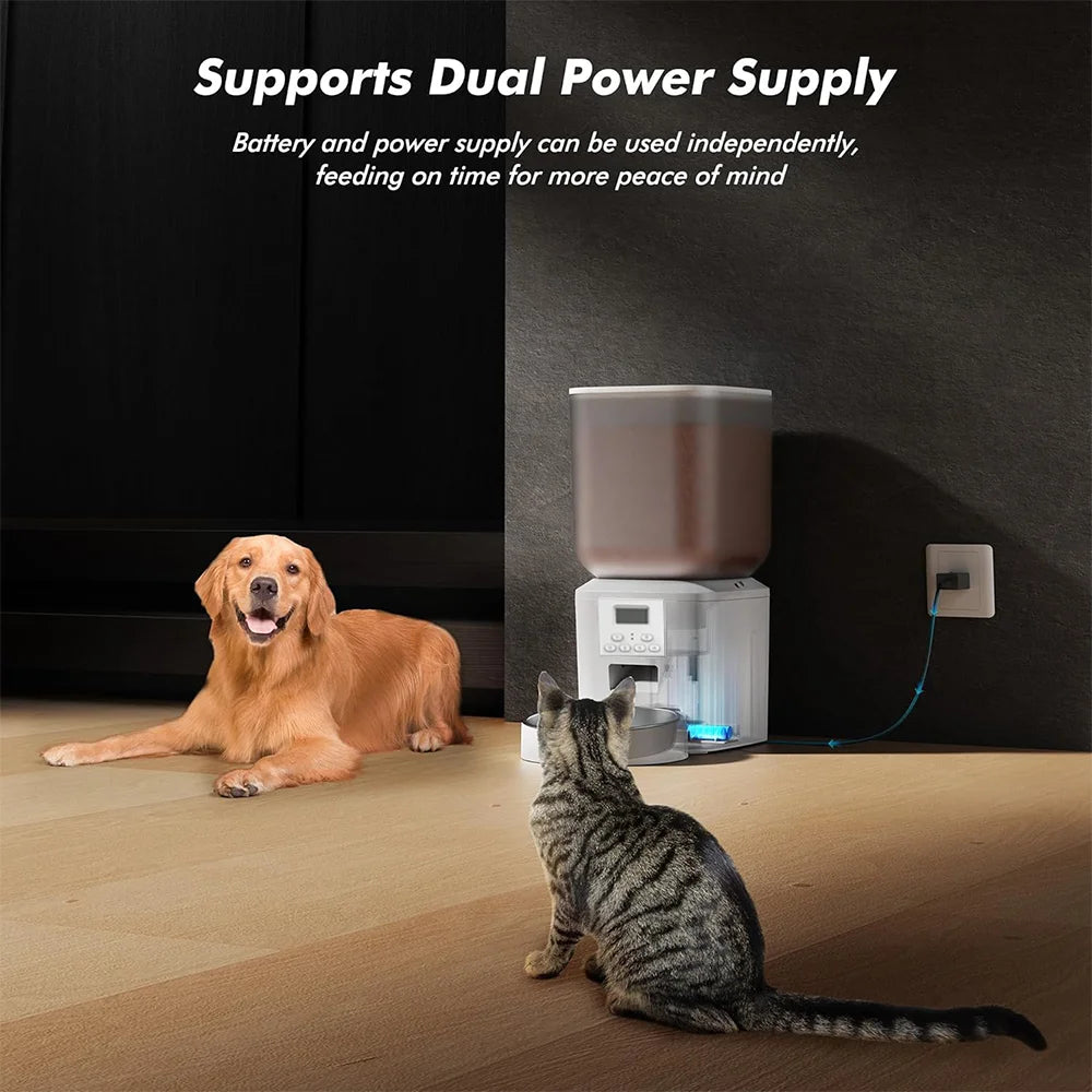 Nityers 8L Automatic Cat Feeder With Key Control Voice Recorder